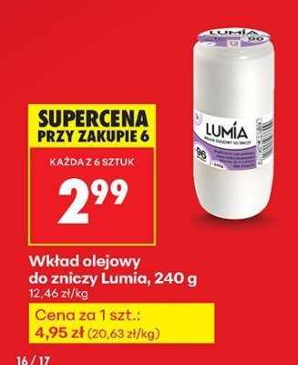 Wkład olejowy do znicza Lumia 240 g promocja w Biedronka