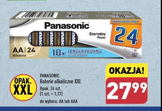 Bateria everyday lr03 Panasonic promocja w Aldi