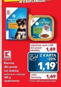 Karma dla kota adult K-classic promocja