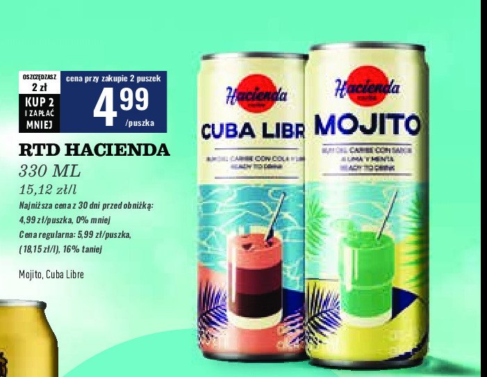 Drink cuba libre Hacienda caribe promocja