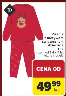 Piżama dziecięca z motywem świątecznym, różne modele promocja w Carrefour