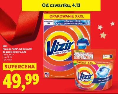 Proszek do prania Vizir Proszek, XXXL lub kapsułki do prania kolorów, XXL promocja w Lidl
