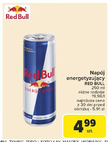 Napój energetyczny Red bull promocja w Carrefour