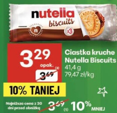 Ciastka kruche Nutella Biscuits 41.4g promocja w Delikatesy Centrum