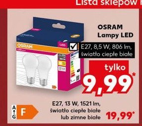 Żarówka led 8.5 w e 27 Osram promocja