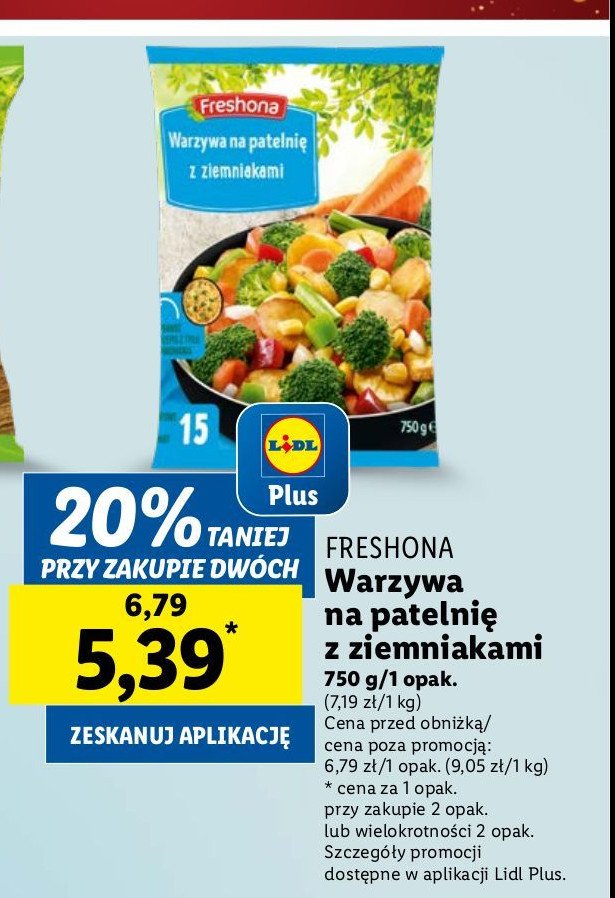 Warzywa na patelnie z ziemniakami Freshona promocja