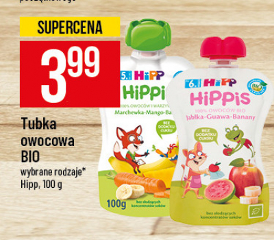 Mus owocowy jabłka-guawa-banany Hipp hippis promocja