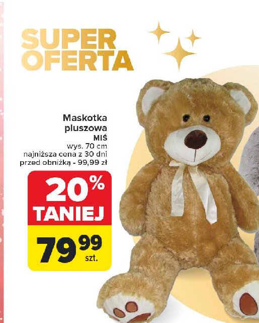 Miś pluszowy 70 cm promocja w Carrefour Market