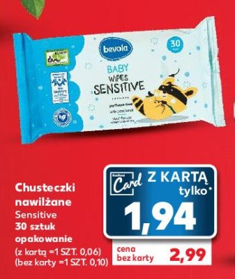Chusteczki nawilżające dla dzieci sensitive Bevola baby promocja