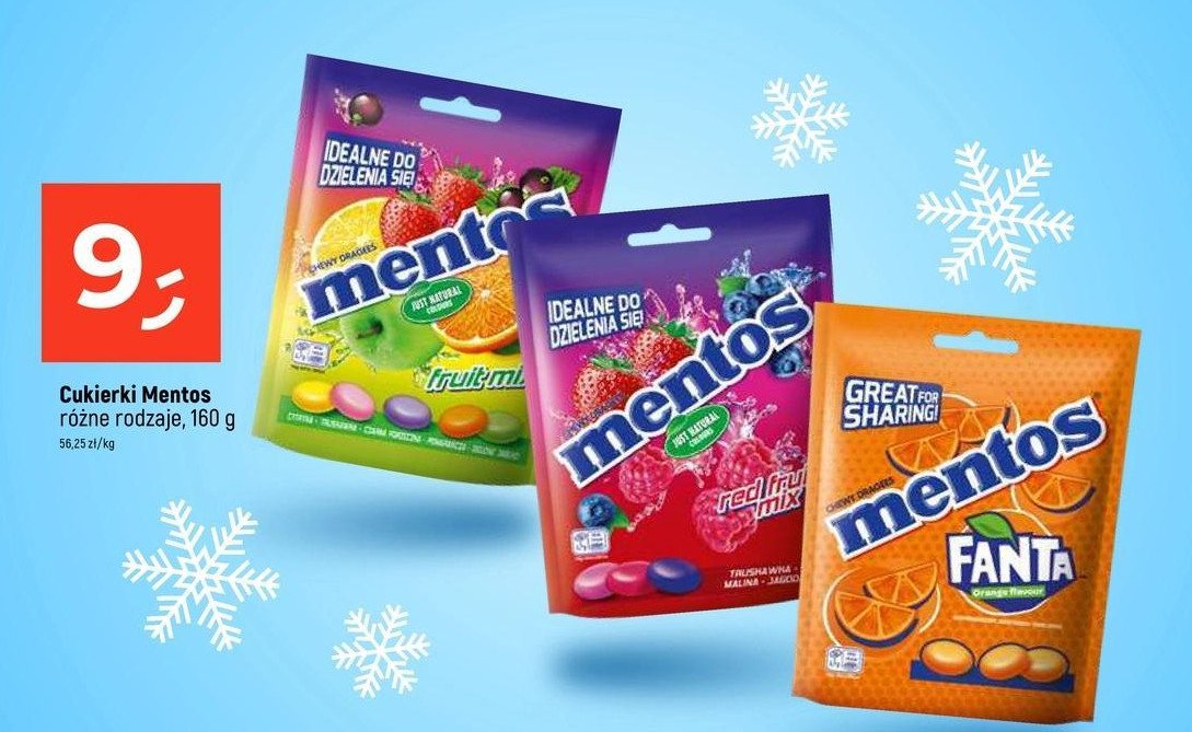 Draże red friut mix Mentos great for sharing! promocja