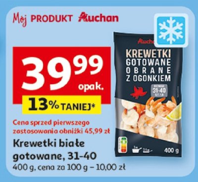 Krewetki białe gotowane, 31-40 promocja w Auchan