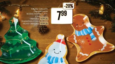 Talerz szklany z nadrukiem różne wzory promocja w Dino