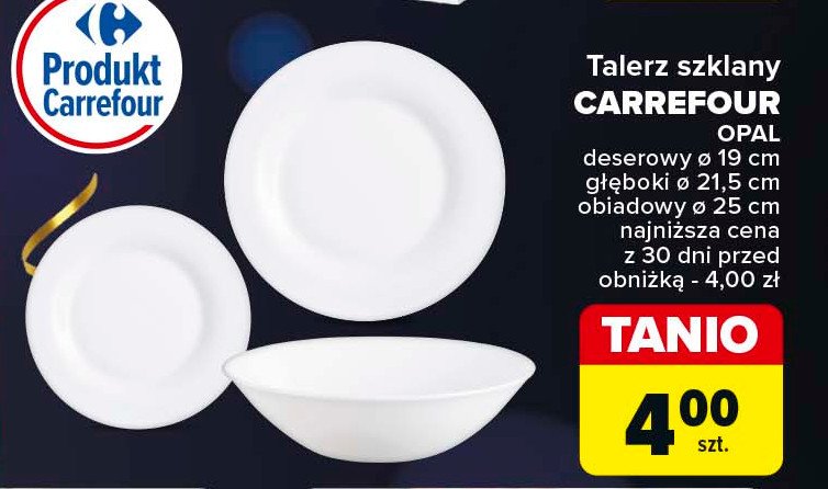 Talerz głęboki opal 21.5 cm Carrefour promocja