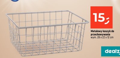 Metalowy koszyk do przechowywania wym. 28 x 22 x 12 cm promocja w Dealz