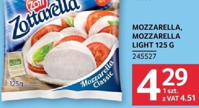 Ser mozzarella Zott Zottarella Mozzarella Classic promocja w Selgros