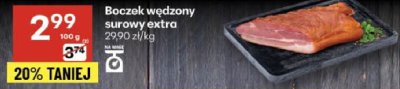 Boczek wędzony surowy extra promocja w Delikatesy Centrum