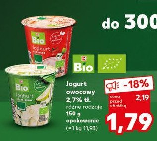 Jogurt truskawkowy K-classic bio promocja w Kaufland