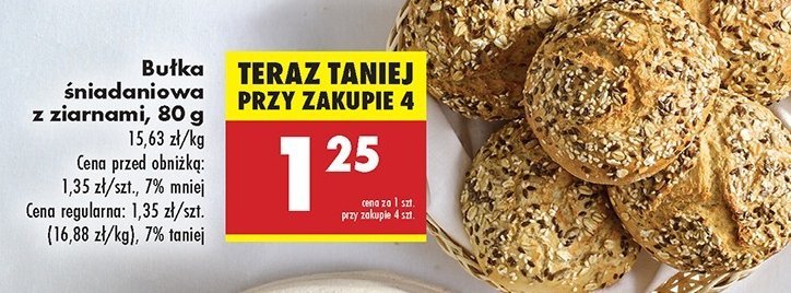 Bułka śniadaniowa z ziarnami promocja