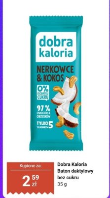 Baton daktylowy nerkowce & kokos bez cukru promocja w Dino