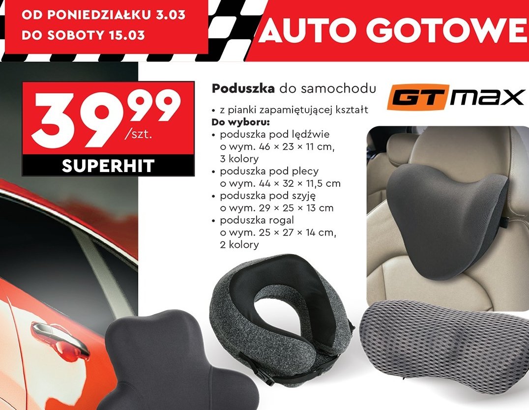 Poduszka pod plecy Gt max promocja w Biedronka