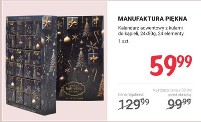 Kalendarz adwentowy z kulami do kąpieli promocja w Rossmann