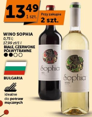 Wino Sophia białe czerwone półwytrawne promocja w Groszek