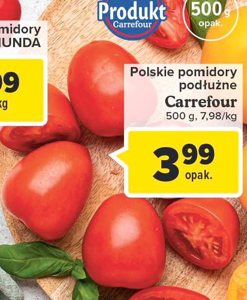 Pomidory czerwone podłużne Carrefour targ świeżości promocje