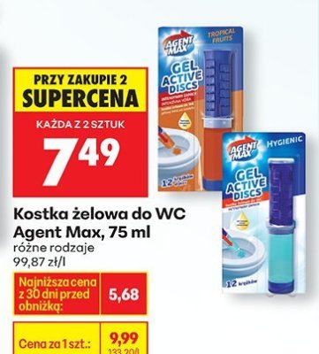 Kostka żelowa do WC, 75 ml różne rodzaje promocja w Biedronka