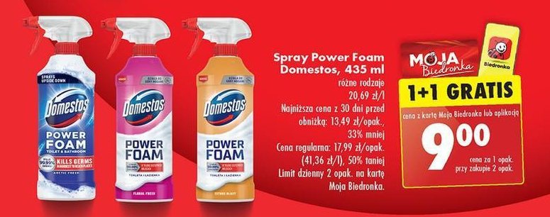 Spray czyszczący Domestos power foam promocja