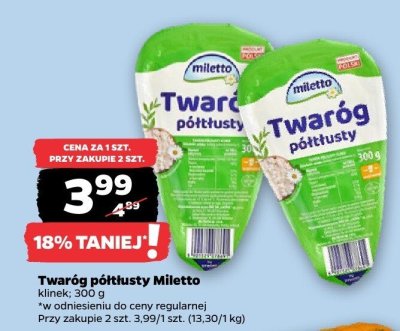 Twaróg półtłusty klinek promocja w Netto