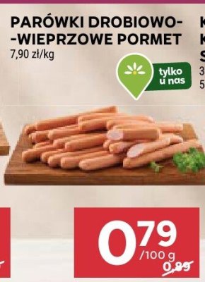Parówki drobiowo-wieprzowe Pormet promocja w Stokrotka
