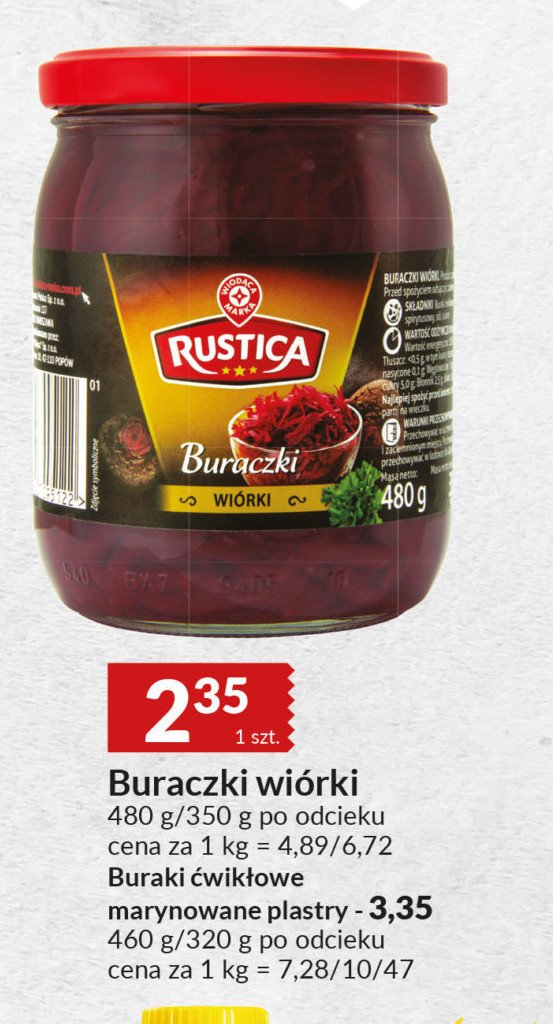 Buraczki wiórki Wiodąca marka rustica promocja