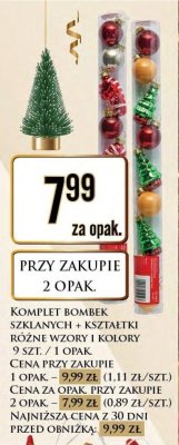 Komplet bombek szklanych + kształtki różne wzory i kolory promocja w Dino
