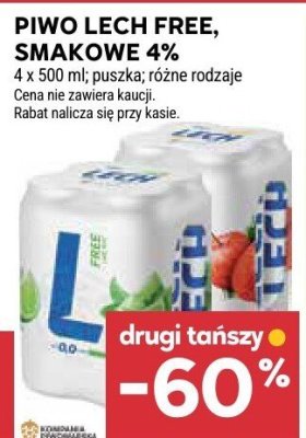 Piwo Lech Free smakowe 4% puszka promocja w Stokrotka