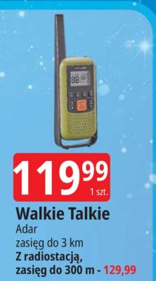 Walkie Talkie zasięg do 3 km, z radiostacją, zasięg do 300 m promocja w Leclerc