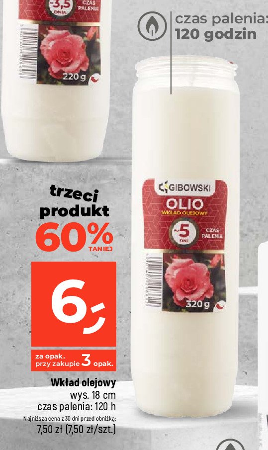 Wk艂ad olejowy w膮ski 120 h 320 g Firma gibowski promocja