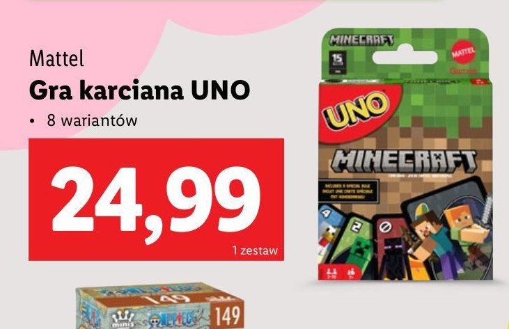 Gra uno minecraft Mattel promocja w Lidl