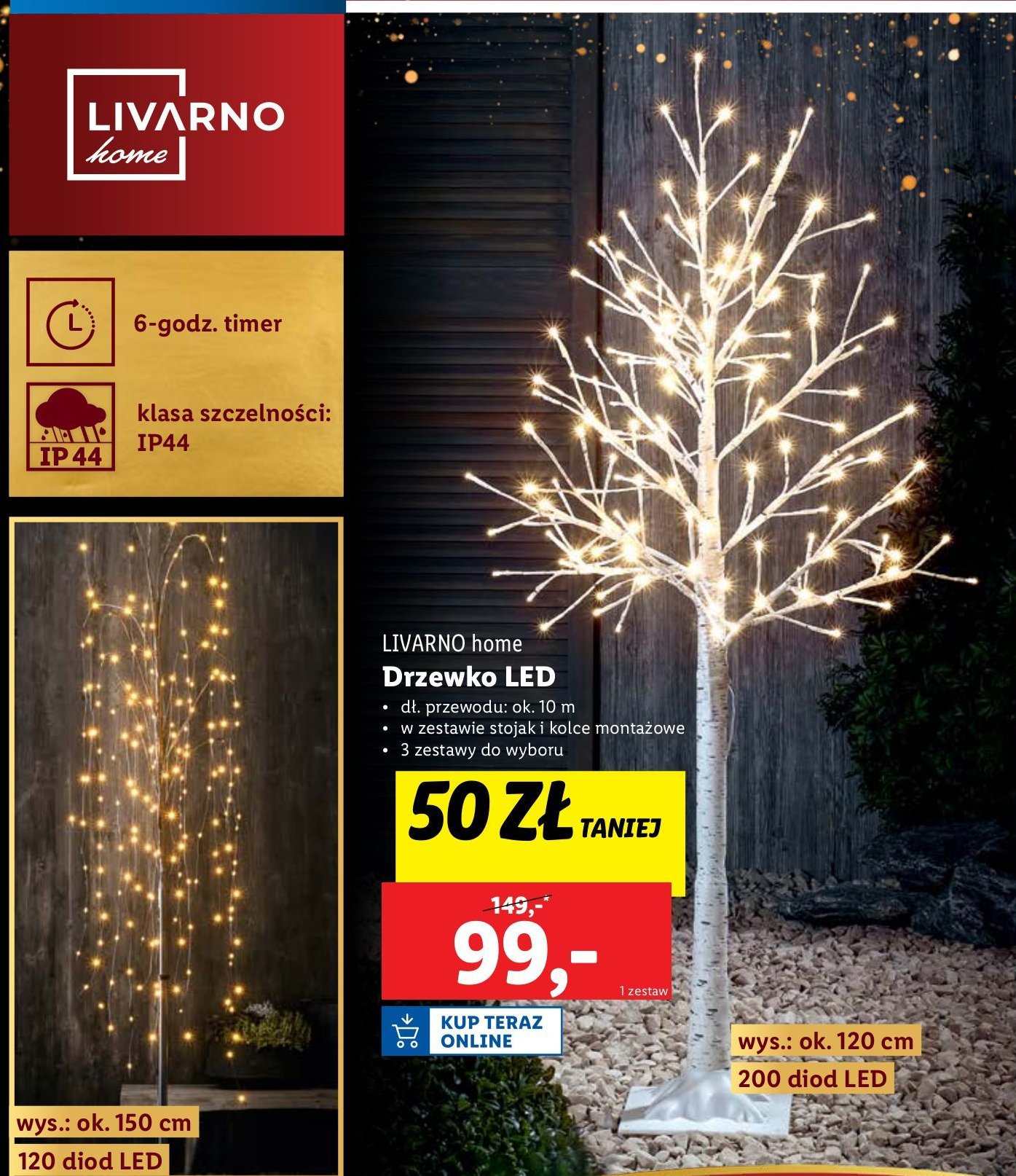 Drzewko led LIVARNO HOME promocja w Lidl