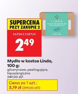 Mydło w kostce Linda, 100 g peelingujące promocja w Biedronka