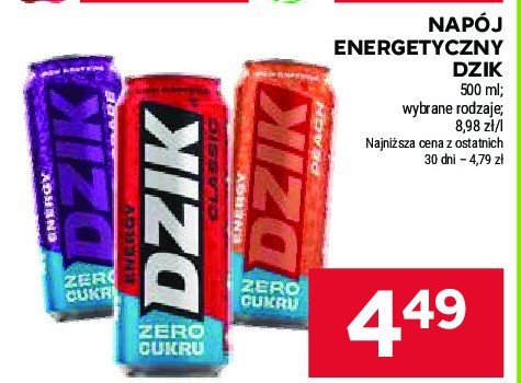 Napoj energetyczny peach zero WK DZIK promocja