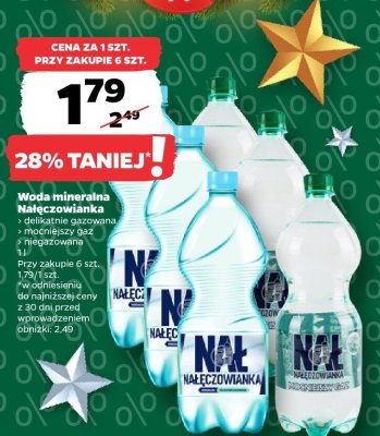 Woda mineralna delikatnie gazowana promocja w Netto