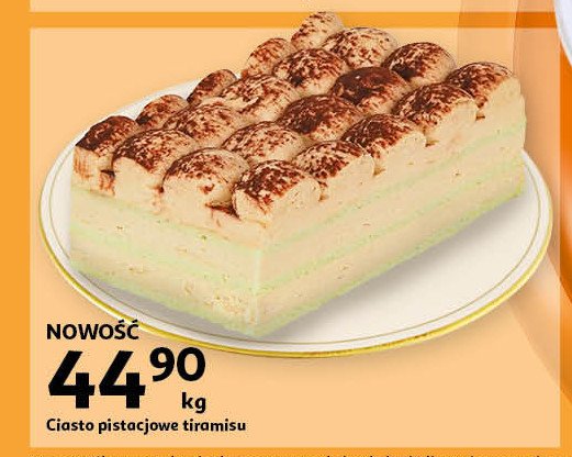 Ciasto pistacjowe tiramisu promocja w Auchan