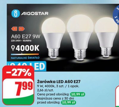 Żarówka LED A60 E27 Aigostar promocja w Dino
