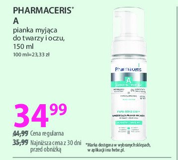 Łagodząca pianka myjąca do twarzy i oczu puri-sensilium Pharmaceris a promocja