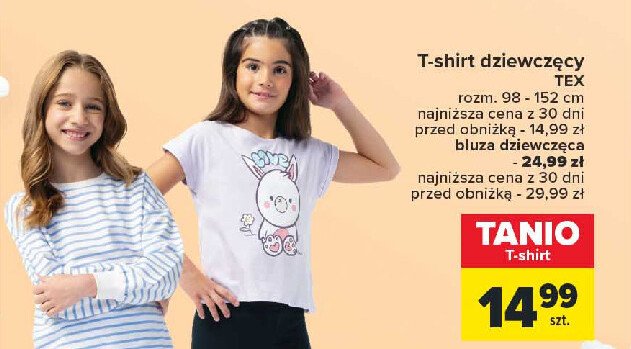 T-shirt dziewczęcy 98-152 cm Tex promocja