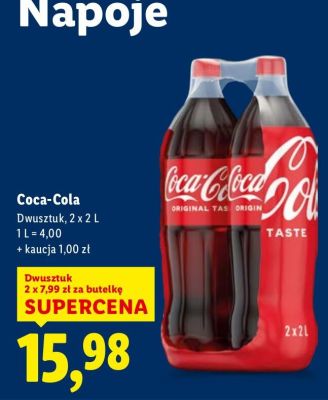 Napój Coca-Cola 2 x 2 L promocja w Lidl