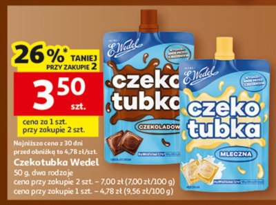 Czekotubka Wedel, dwa rodzaje promocja w Auchan