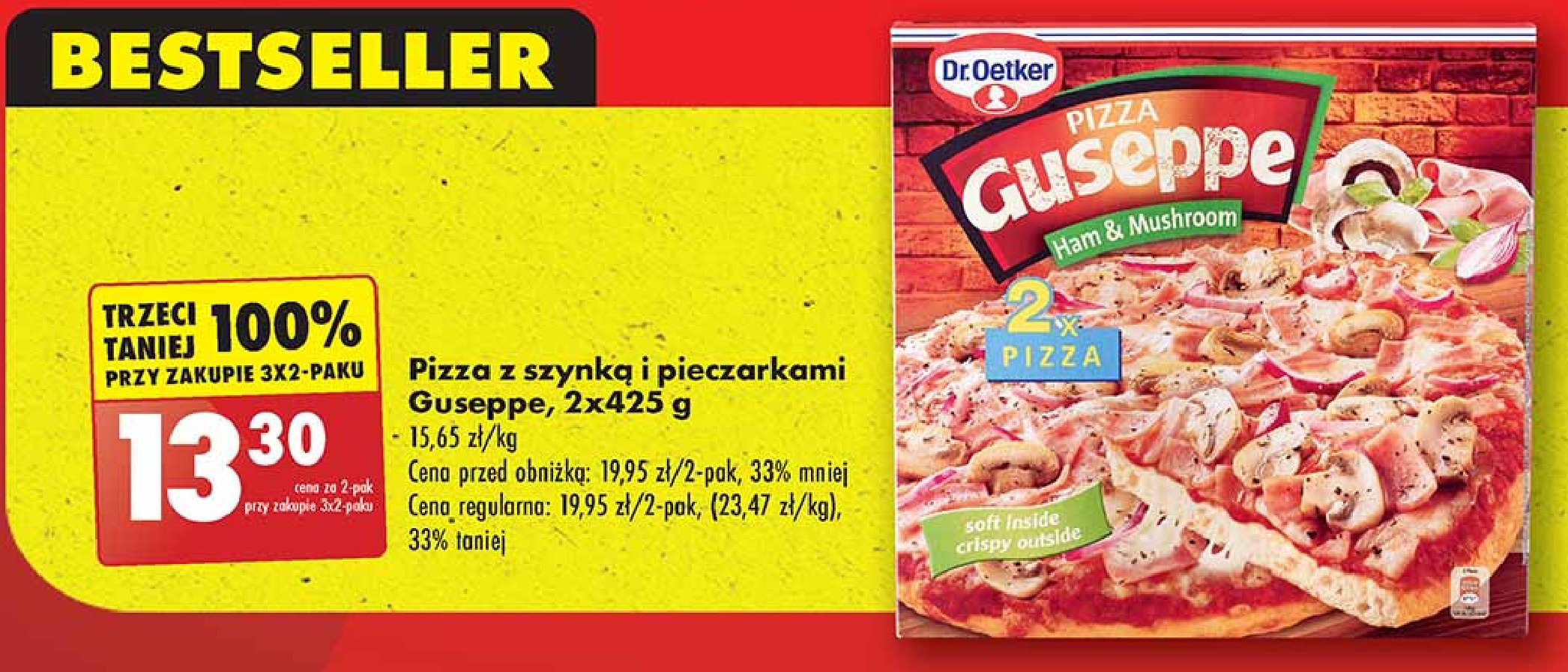 Pizza z szynką i pieczarkami Dr. oetker guseppe promocja