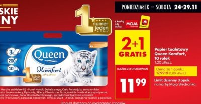 Papier toaletowy Komfort 10 szt. promocja w Biedronka