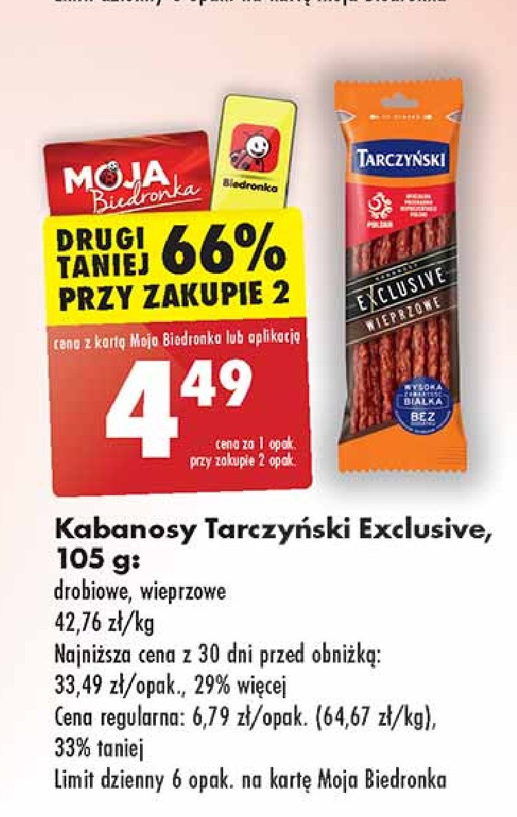 Kabanosy drobiowe Tarczyński Exclusive promocja